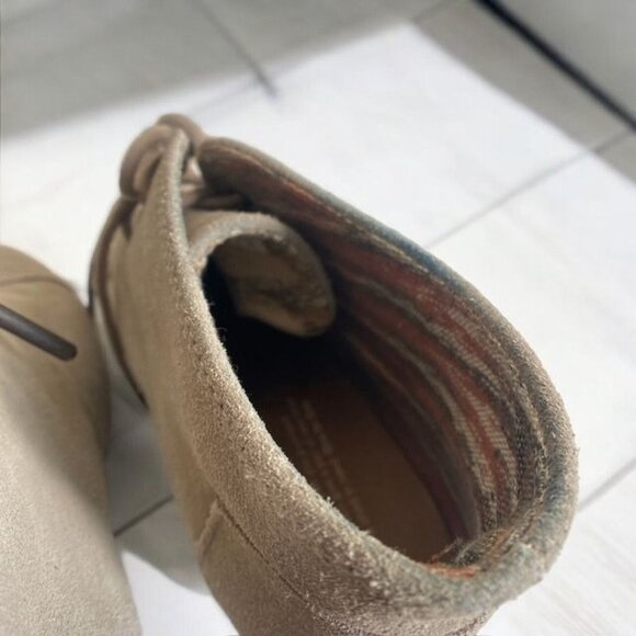 Toms Desert Wedge Lace Up Suede Booties Beige Size 8.5 - Picture 7 of 13